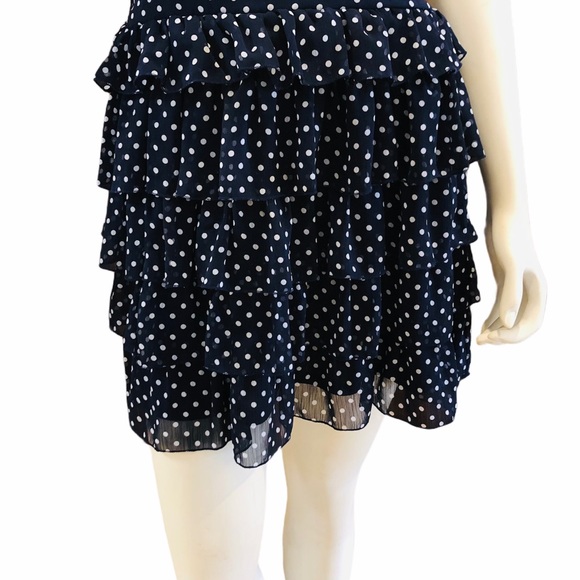 Blue & White Polka Dot Mini Dress - Picture 4 of 12